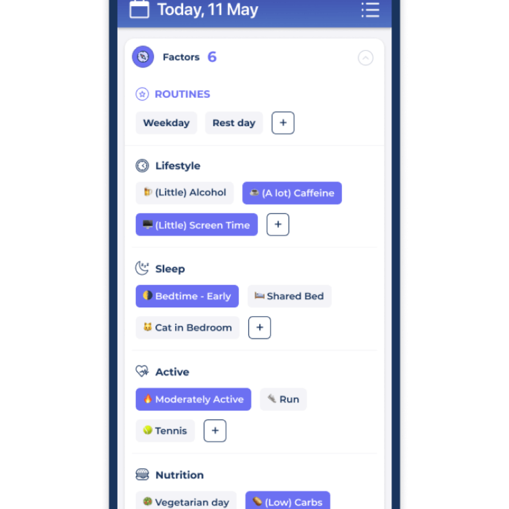 2. Log habits & treatments