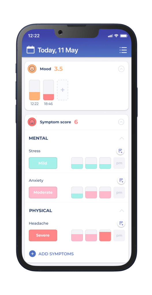Customiseable symptom and mood tracking tools