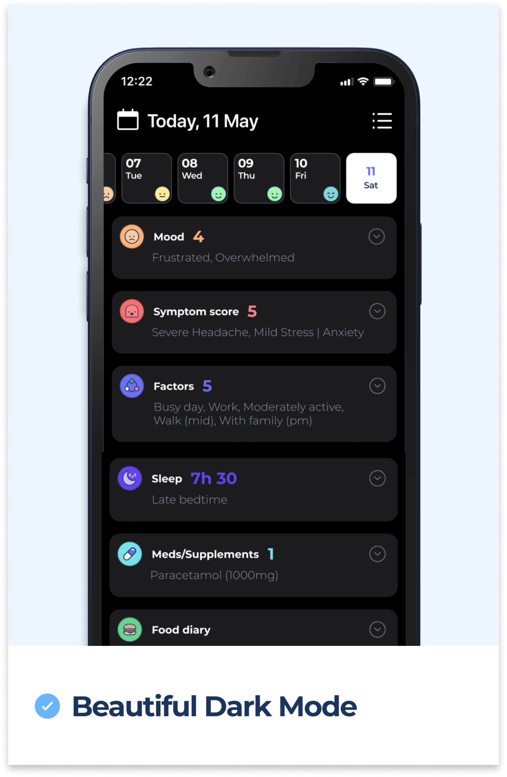 Dark mode for people who have are sensitive to bright lights